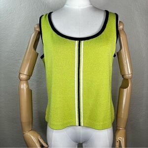 Vintage St. John Sport Wool Blend Knit Striped Sleeveless Tank Top Medium EUC